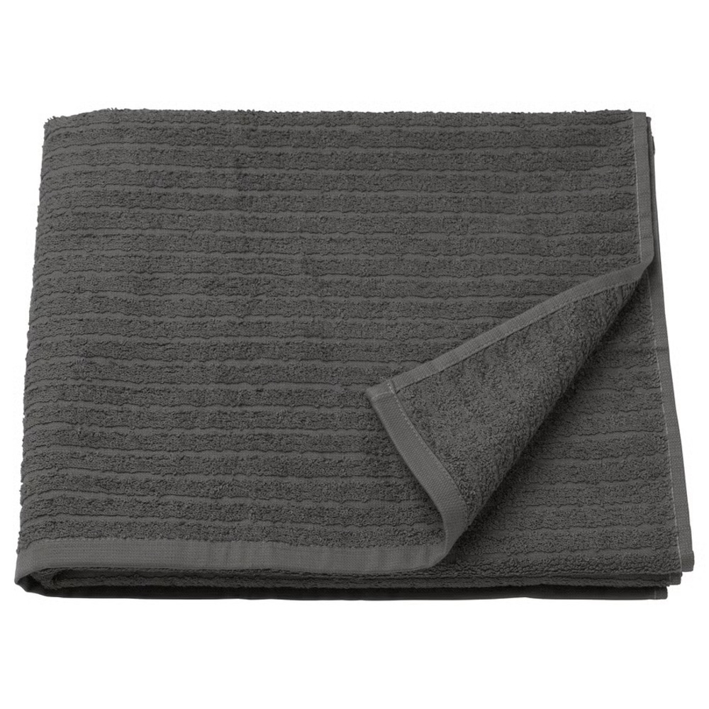Dark Gray Textured Bath Towels - Set of 2
